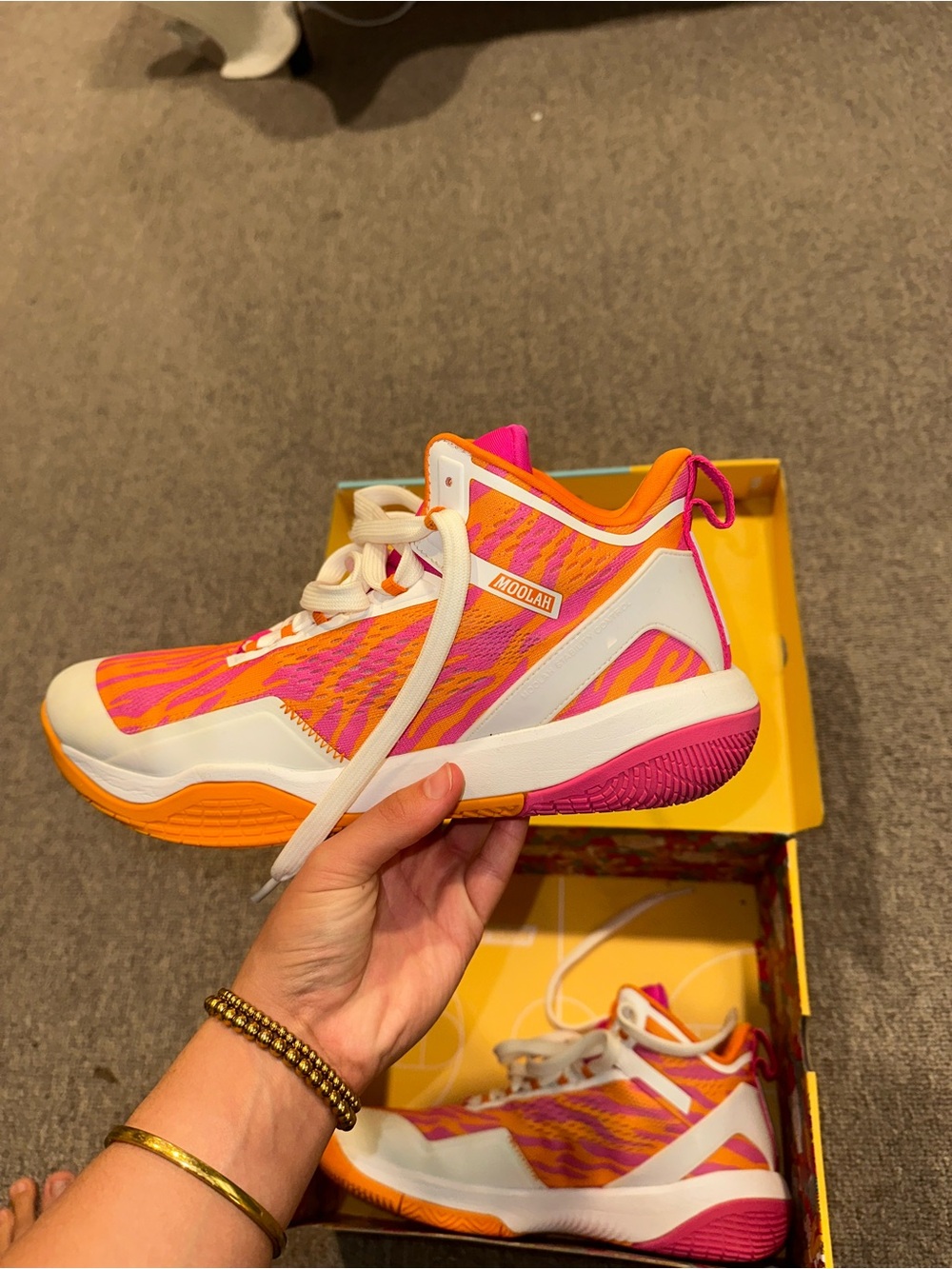 Women's Pink & Orange Athletic Shoes - Picture 6 of 8